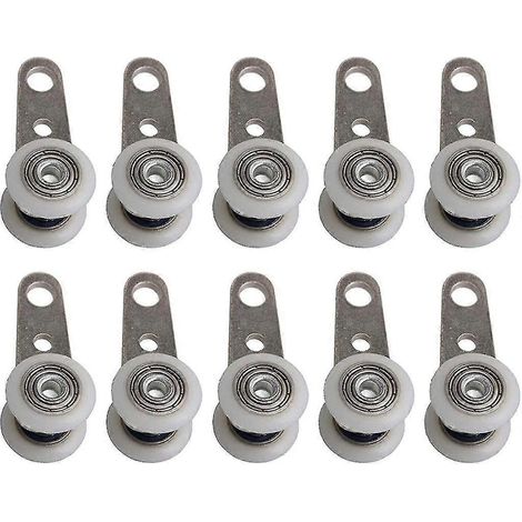 Bqlzr Lot de 10 roulettes pour baies vitrées/portes coulissantes - Métal et plastique - 4,5 x 1,9 (1/5)