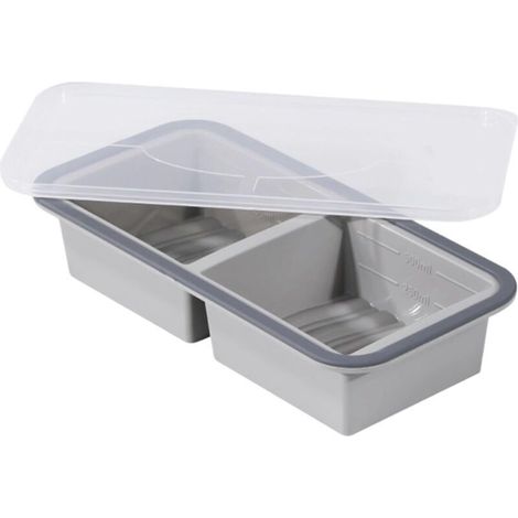Plateau De Congélation De Cubes De Soupe Avec Couvercle, Conception Antidérapante Sûre, 14,5x29,5x6cm, Moule De Congélation Des Aliments, Plateau De Préparation De Cuisson, Matériau En Silicone Portab (1/5)