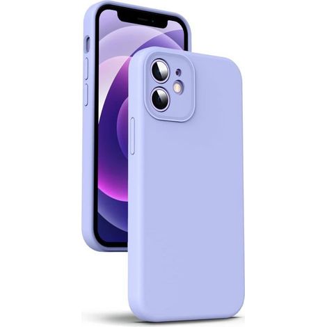 Coque en silicone liquide pour iPhone 12-KAL-6,1",Protection Caméra,Anti-Trace,Compatible MagSafe,Microfibre Intégrée,Violet (1/5)