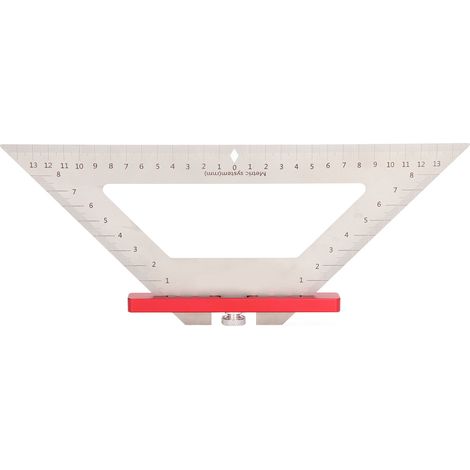 Équerre de menuisier 140mm double échelle outil de mesure et traçage rouge (1/5)