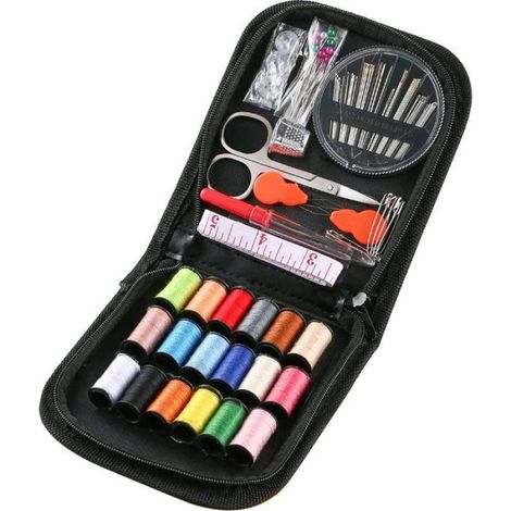 1 Kit de couture, accessoires complets, boîte de rangement, ciseaux acier, pour voyage et réparation (1/5)