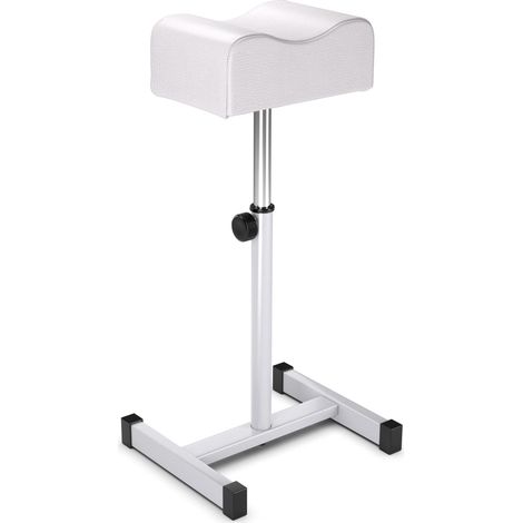 Repose-pied pédicure réglable 45-65 cm confort optimal usage salon design moderne en acier blanc