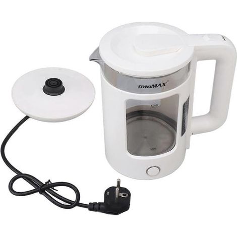 Bouilloire sans fil 2000 W en acier inoxydable 304, 2 L, double paroi, chauffe-théière avec arrêt automatique et protection contre la surchauffe. (1/4)