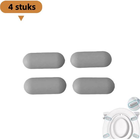 Lot de 4 coussinets antichoc en caoutchouc antidérapants pour siège de toilette couleur grise (1/5)
