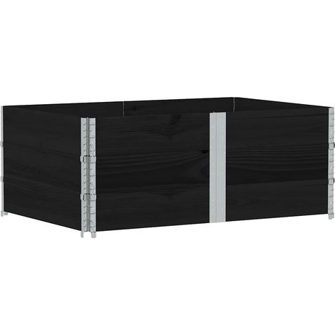 Colliers de palette 3 pcs noir 150x100 cm bois de pin solide