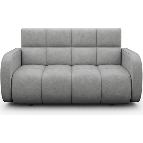 Canapé convertible tissu DENVERS – Avec coffre de rangement-Gris clair (1/5)