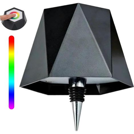 RGB Lampe Bouteille LED Lamp de Table Sans Fil Rechargeable Touche Tactile Lampe de Bouteille 1200mAh IP54 pour Restaurant,Chambre,Camping,Café Décorations  NOIR