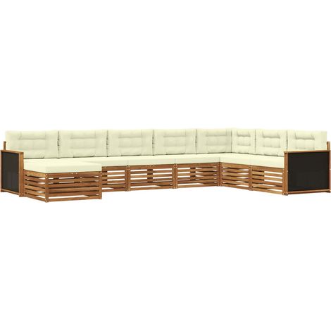 Outdoor Sofa Set with Cushion 8 pcs Natural and Cream vidaXL (1/5)