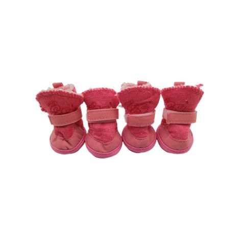 Chaussures Pour Chien - Semelle Antidérapante En Caoutchouc - Doublure Polaire Douce - Pour Races Miniatures - Lot De 4