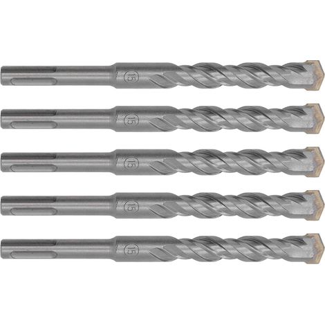 Foret béton 15mm, 5 pièces, pointe carbure auto-centrante, 160mm, 2 cannelures, pour brique, pierre, maçonnerie, perforateur burin (1/5)