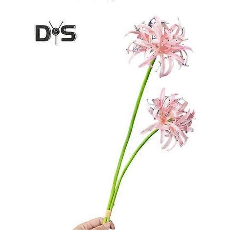 Lot de 2 lys araignées rouges artificiels, fleurs réalistes en soie, fausses branches pour centre de table, décoration florale pour mariage, maison ou bureau.rose (1/5)