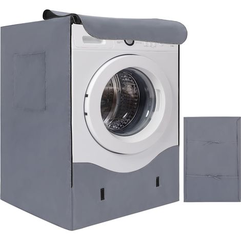 Couvre-machine à Laver pour Extérieur 420D – Couvercle Lave-linge Imperméable avec Protection Solaire – 60 x 64 x 85 cm – Gris (1/5)