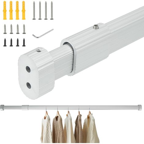 Tringle Penderie Vêtements peut Supporter 70KG 58-98cm Blanc (1/5)
