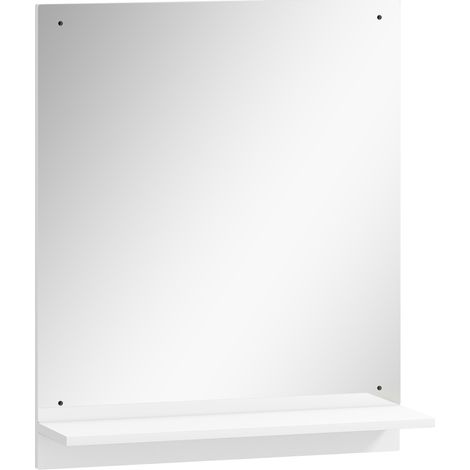 CHICFURN Espejo de baño 50 x 60 cm blanco con estante de pared para entrada y pasillo (1/5)