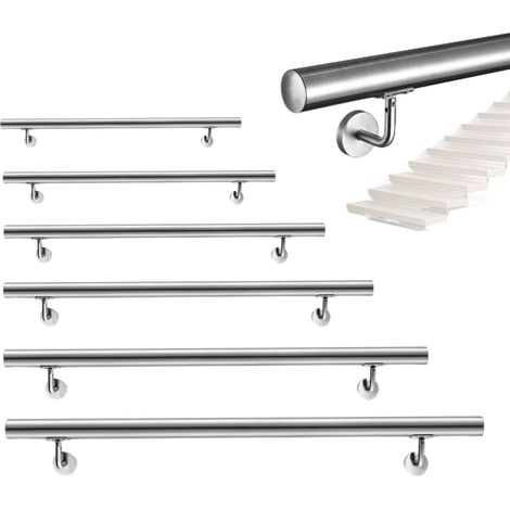 AICA Edelstahl Handlauf, Wandhandlauf Wandgeländer, Ttreppengeländer für Innen & Außen, 150 cm