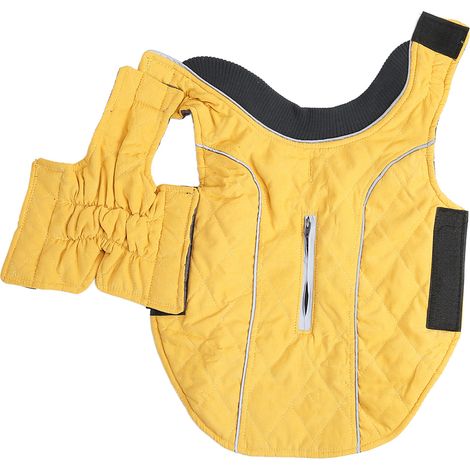 Manteau d'hiver rétro pour chien, épais et chaud, gilet réfléchissant pour chiens moyens et grands, jaune XXXL (1/5)