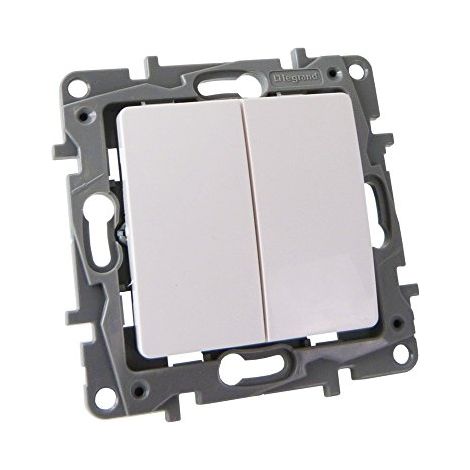 INTERRUPTEUR DOUBLE MARCHE/ARRÊT BLANC 10 A 250 V IP20 NILOE ECO 764505 LEGRAND 2093
