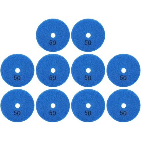 Discos de lijado de 3 pulgadas, 10 unidades, almohadillas de pulido de diamante para mármol, hormigón, piedra, malla 50, accesorio para amoladora (1/4)