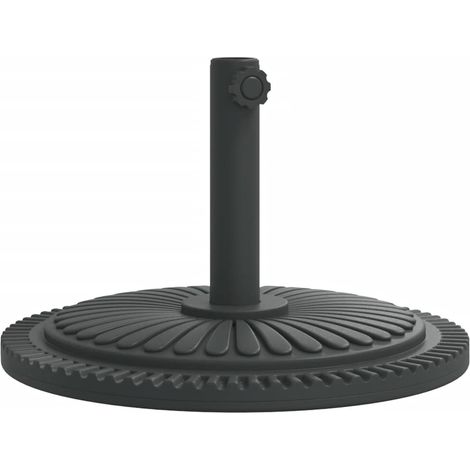 Base stabile per ombrellone da esterno rotonda 45 x 31,5 cm con eleganti motivi in PE nero 020056650