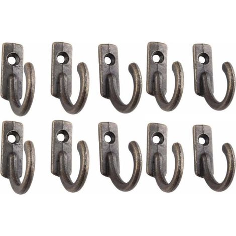 Crochet Mural Décoratif de Clé Hanger Vintage Bronze, 10Pcs (1/4)