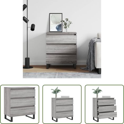 Holzwerkstoff - Sideboard Grau Sonoma 60x35x70 cm Holzwerkstoff (1/5)