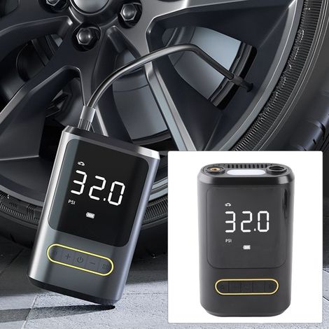 Tragbarer Reifenfüller (150 PSI) mit Digitalanzeige, 4000-mAh-Akku, automatischer Aufblasfunktion, für Auto-/Motorradreifen/Bälle/Luftmatratzen (1/5)