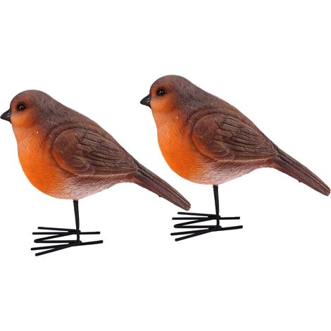 Stück Rotkehlchen Figuren Aus Kunstharz Detailgetreue Vogel