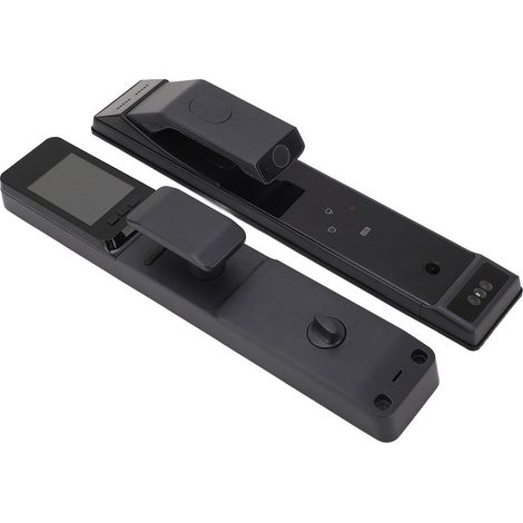 Serrure de porte intelligente Wifi, reconnaissance faciale 3D, carte d'empreinte digitale, mot de passe, visionneuse visuelle, Rechargeable pour appartement (1/4)