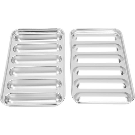 Stampo per salsicce a 6 cavità in acciaio inox, facile da usare, da pulire, resistente, ideale anche per la cottura a vapore. (1/5)