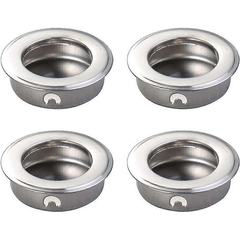 Poignées encastrées plates en acier inoxydable pour portes coulissantes et tiroirs, lot de 4, 35 mm (1/5)