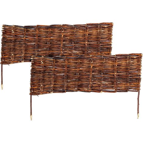 Wicker Flower Bed Edging, Willow Border With Pegs (1/5)