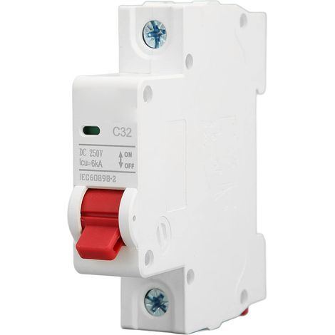 Interruttore automatico 1P DC 250V MCB 32A Interruttore di protezione per montaggio su guida DIN 6000A Capacità di interruzione