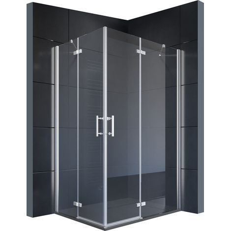 SONNI Duschkabine Duschabtrennung Duschwand Scharniertür Eckeinstieg Dusche NANO Glas 120x90x195cm (1/5)
