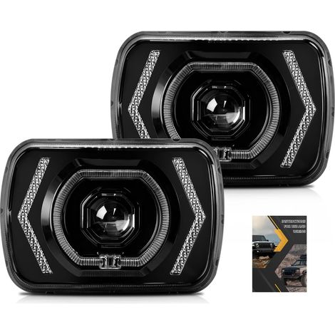 5x7 Inch LED Headlights, 2 Rectangular Headlights with Low/High Beam, Daytime Running Lights and Turn Signals, Compatible with Cars, Motorcycles and Classic Cars (1/5)