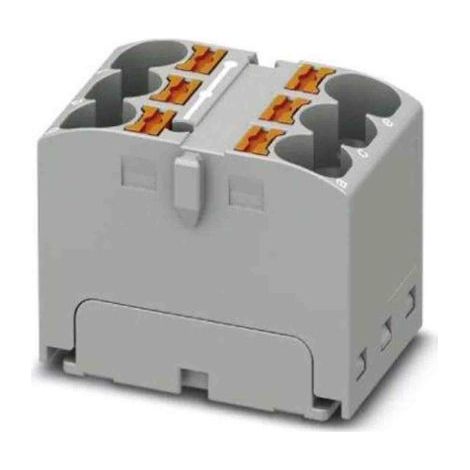 Bloc de distribution Phoenix Contact 6 voies, raccordement Enfichable, section de fils 24 à 10 AWG, 32A, 630 V ( Prix pour Paquet de 10 )