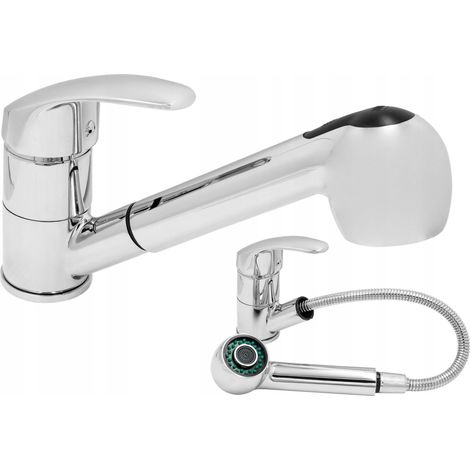 Mitigeur de Cuisine Granitan Hand Chrom avec Douchette Rétractable - Laiton Chromé (1/5)