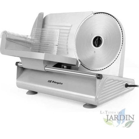 Cortafiambres Electrico de Acero Inoxidable Maquina de Cortar Fiambre 150W Ajuste Grosor del Fiambre 2 Velocidades