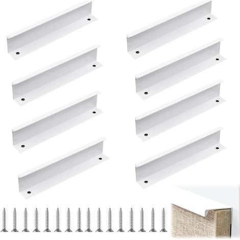 8Pcs Poignée Cuisine Invisible 150mm,Poignée Meuble Cuisine Invisible,Poignée Blanche pour meuble Idéales avec Un Style Epuré et Moderne,pour Placards,Armoires,Tiroirs de Cuisine (1/5)