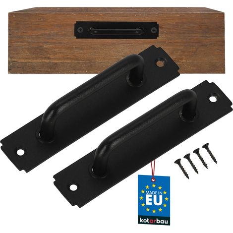 KOTARBAU® Lot de 2 Poignée de Meuble - Poignée Porte Coulissante 119 mm - Poignée de Tiroir - Poignée d’armoire - Poignee de Meuble Cuisine - Acier avec Revêtement par Poudre - Noir (1/4)