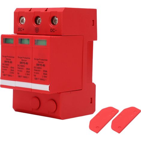 Dispositif de protection contre les surtensions, disjonct photovoltaïque, DC1000V 60KA, fournitures de boîte de Distribution, orange rouge 3P (1/5)