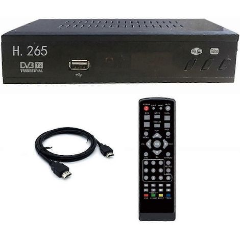 Tuner TV numérique DVB-T2 HEVC 265, décodeur HD 1080p, récepteur TV terrestre USB, boîtier décodeur, prise UE (1/5)