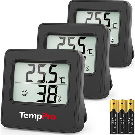 Thermomètre d'intérieur TP157, thermomètre d'ambiance, lot de 3 Hygromètre avec indicateur de confort pour serre, chambre de bébé et bureau (1/5)