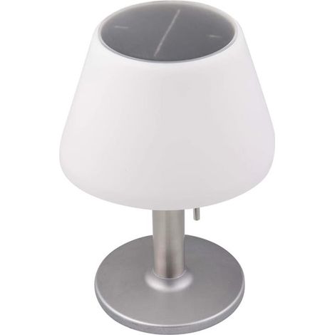 Lampe de table LED solaire Argent IP44 200Lm.