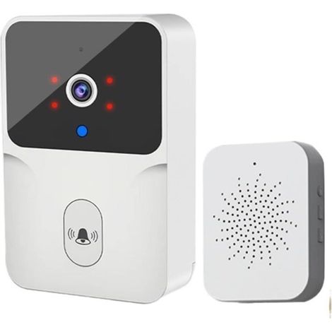Caméra de sécurité sans fil avec sonnette vidéo Caméra de sonnette vidéo WiFi Tuya caméra de sonnette sans fil avec carillon 1080P HD batterie Rechargeable bidirectionnelle Installation facile ( Color (1/4)
