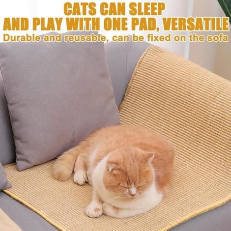 Griffoir Chat - Tapis Griffoir Sisal 60 x 40 cm - Pour Mur Canapé Meuble - 2 Pièces (1/4)