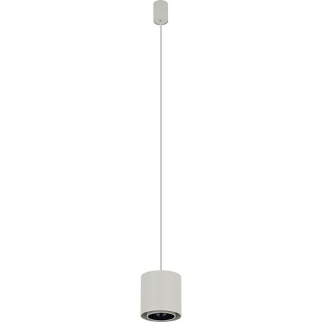 Pendelleuchte schmal Ø 13 cm rund H: max. 130 cm Seidengrau Metall GU10 Hängeleuchte Esstisch Esszimmerlampe
