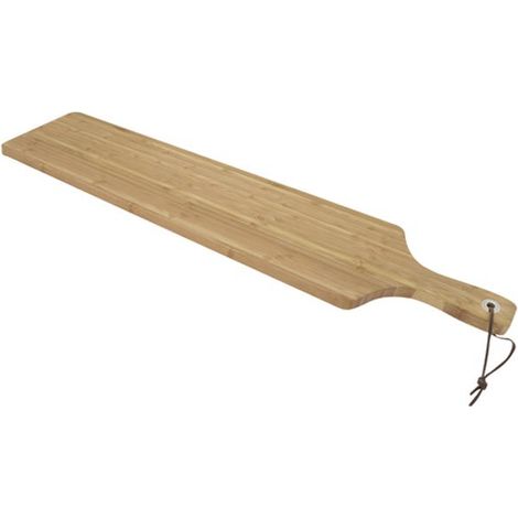 Point-Virgule Tagliere in bambù con cinturino in pelle, 75 x 14 x 1,9 cm