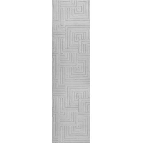 Tappeto da salotto rettangolare in jacquard, 80 x 300 cm, a pelo corto, grigio, Tamirel (1/5)
