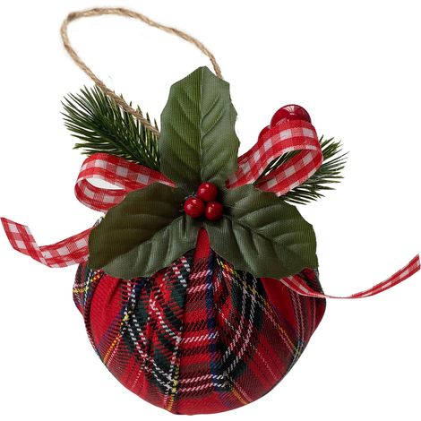 12 cm große Weihnachtskugel aus Stoff, kompakte Dekoration für Zuhause, Partys, Geburtstage und Hochzeiten (1/2)