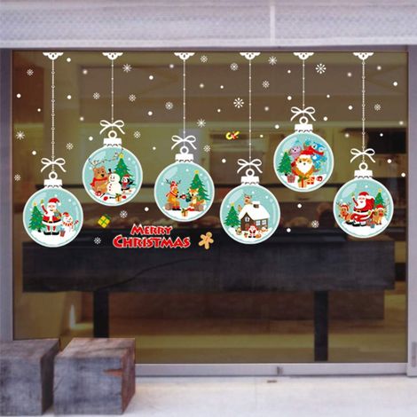 Boule De Décoration De Noël - Accroche-Vitre En Pvc Forme De Flocon De Neige - Pour Fenêtre Mur Bureau Maison Fête De Fin D Année - Lot De 6 (1/5)